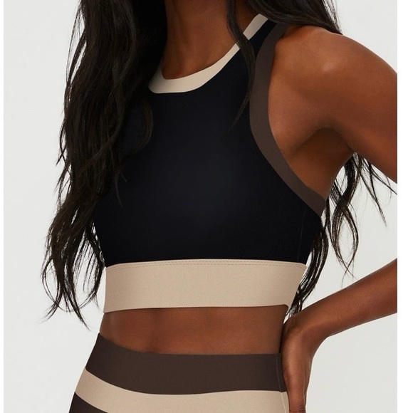 Beach Riot Black and Brown Sports Bra - Picture 3 of 7